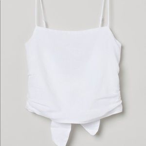 Abercrombie & Fitch Linen Tie Back Crop Top